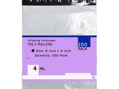 Heavy Duty Self Seal Poly Mailer Flat Bags Waterproof 4 Mil up to 10 Pound 6"(15cm) x 8"(20cm) 200pcs