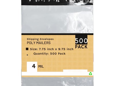 Heavy Duty Self Seal Poly Mailer Flat Bags Waterproof 4 Mil up to 10 Pound 7.75"(20cm) x 9.75"(24.7cm) 500pcs
