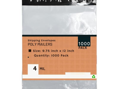 Heavy Duty Self Seal Poly Mailer Flat Bags Waterproof 4 Mil up to 10 Pound 9.75"(24.7cm) x 12"(29.7cm) 1000pcs
