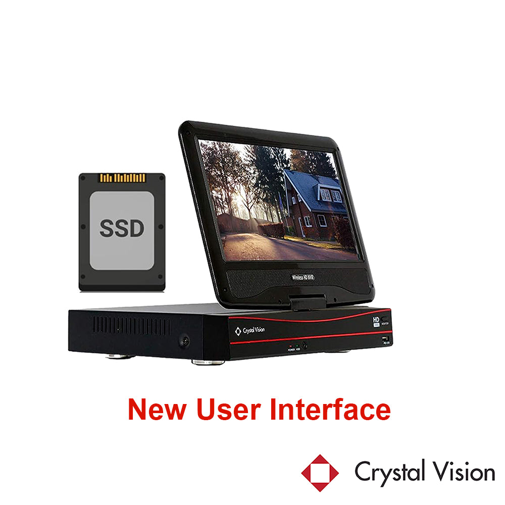 Crystal Vision Wireless Surveillance NVR Recorder with 1TB SSD for Replacement (New User Interface)