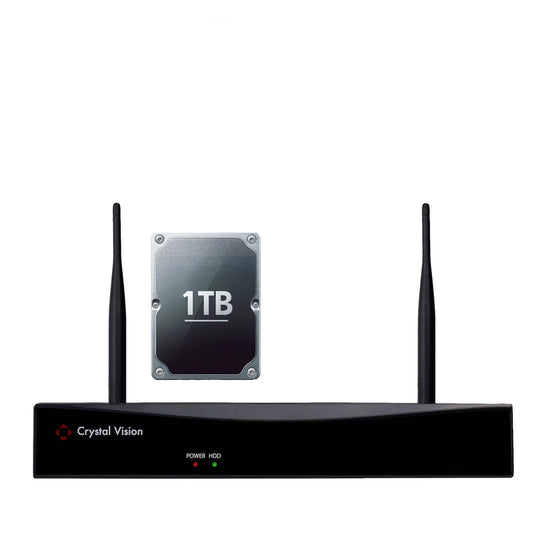 Crystal Vision CVT808N-1T Wifi6 Home Security Wireless NVR Recorder with 1TB HDD for Replacement