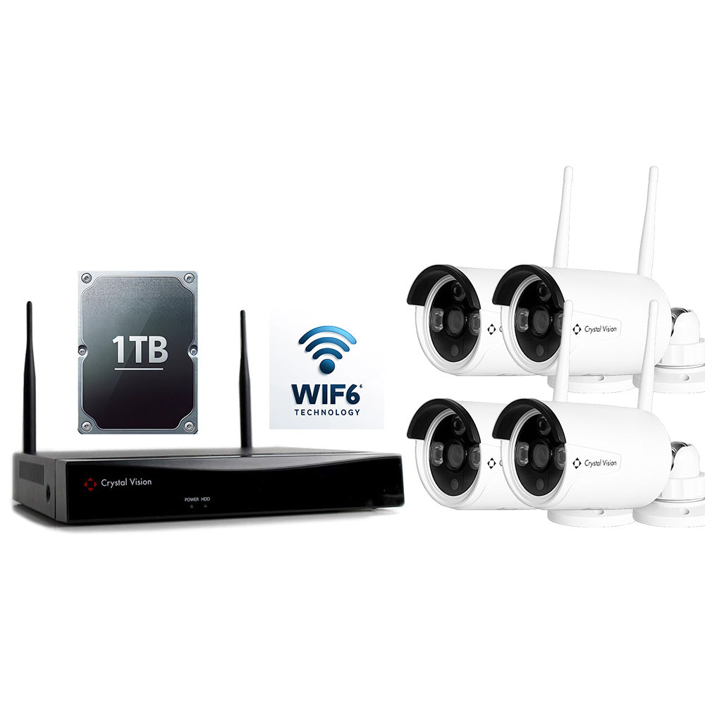 10-Channel WiFi6 NVR with 1TB HDD & 4x 3MP AI-Powered Bullet Cameras | Advanced Home Surveillance System