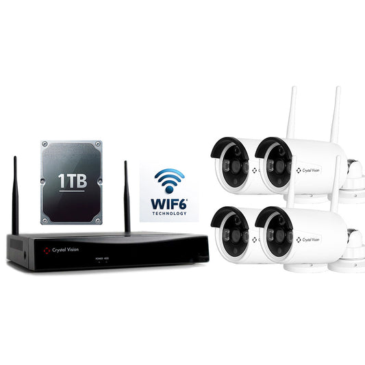 10-Channel WiFi6 NVR with 1TB HDD & 4x 3MP AI-Powered Bullet Cameras | Advanced Home Surveillance System