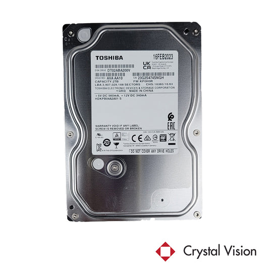 Toshiba 2TB SATA 6Gb/s 3.5" SMR. Rated for 24/7 Video Surveillance for replacement