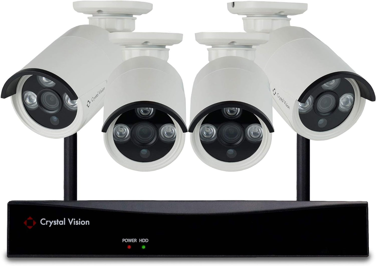 [2023 Upgraded Ver.] [8CH] Crystal Vision CVT808N-40WB 3 Mega Pixel Wireless Surveillance System NVR CCTV w/ 2TB HDD, Camera Auto Pair w/WiFi