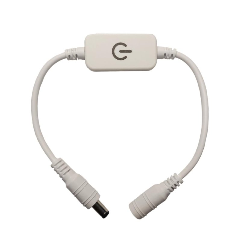 Mini LED Touch Dimmer Switch DC 12V - 24V 6A 1ft DC Cord Tact Switch Controller for Single Color LED Strip Light Dimming Brightness Adjustable ONOff White - variant_title - LED Accessory