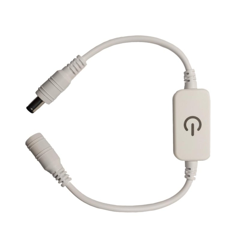 Mini LED Touch Dimmer Switch DC 12V - 24V 6A 1ft DC Cord Tact Switch Controller for Single Color LED Strip Light Dimming Brightness Adjustable ONOff White - variant_title - LED Accessory