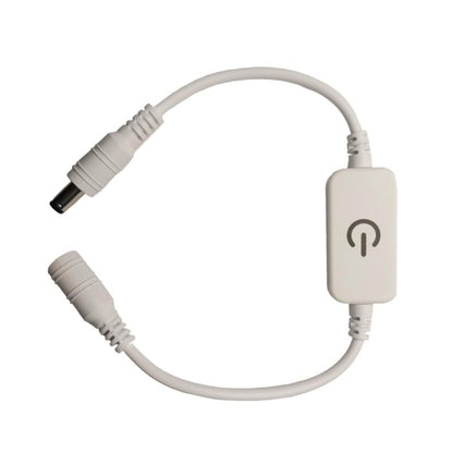 Mini LED Touch Dimmer Switch DC 12V - 24V 6A 1ft DC Cord Tact Switch Controller for Single Color LED Strip Light Dimming Brightness Adjustable ONOff White - variant_title - LED Accessory