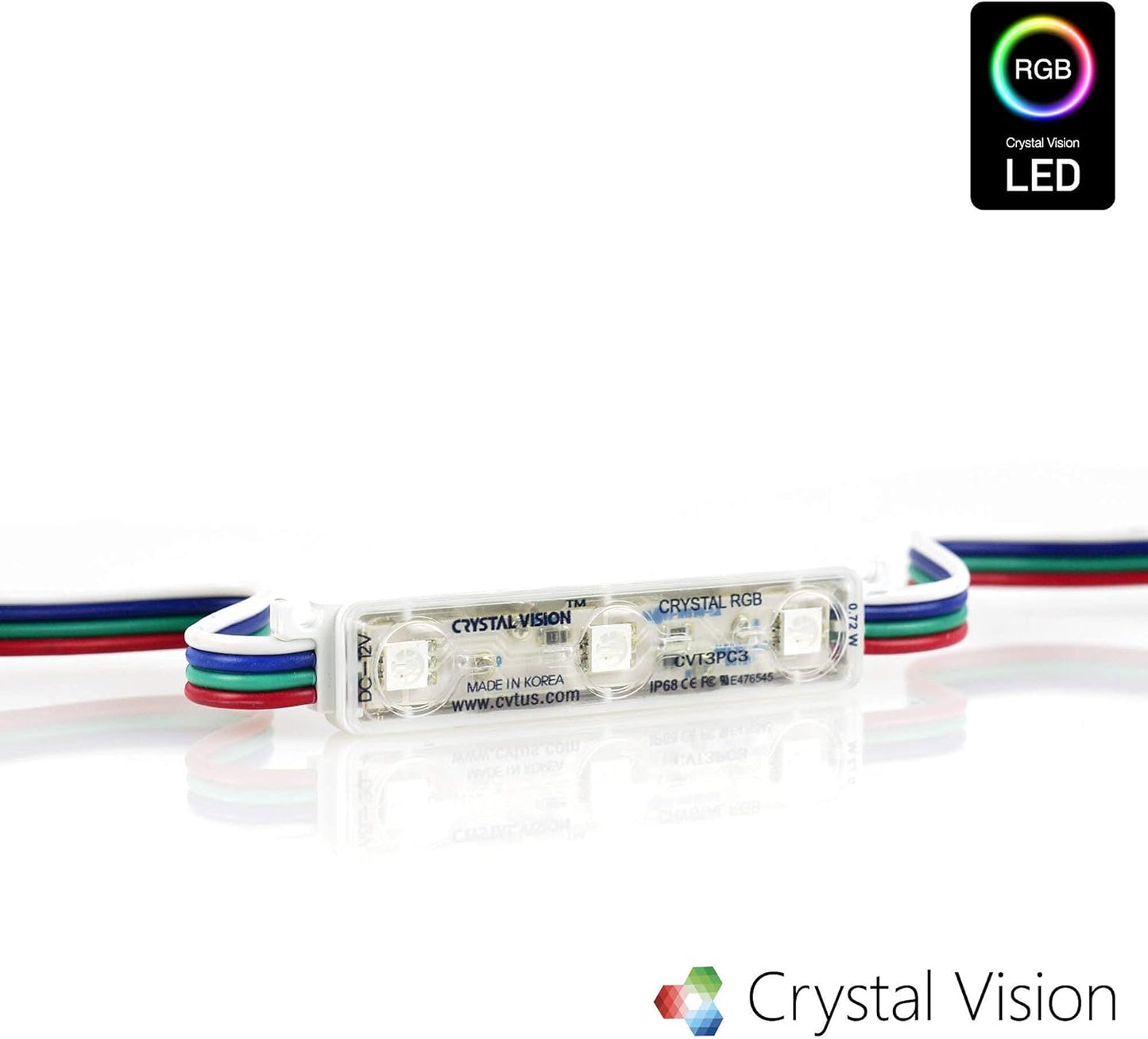 Crystal Vision Korean Genuine 5050 Bright LED Module Store Front Window Kit / Plug-in and Play / 72W Made in Korea w/ Warranty (RGB 25ft x2)