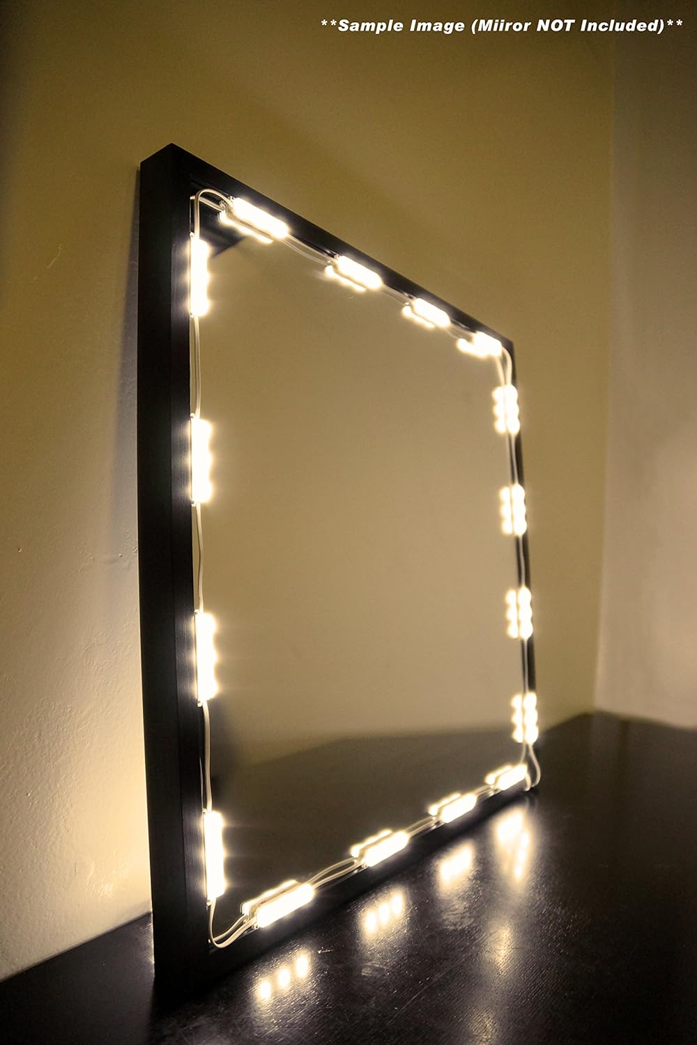 Crystal Vision Hollywood Style Makeup Mirror LED Light Kit Provided by Samsung for Cosmetic Mirror Vanity Mirror w/ Dimmer Controller (75 LED Bulb / 12.5ft) [Warm White]