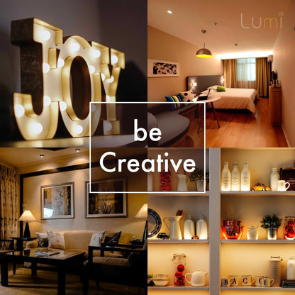 Crystal Vision Lumi Versatile Home Decorative Dimmable LED Lighting Kit 12 Bulbs w/Remote Controller