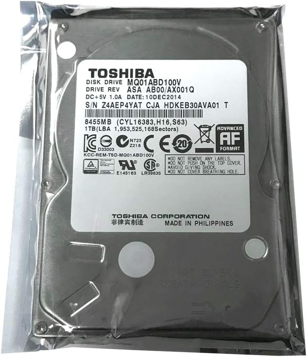 4枚セット TOSHIBA 2.5インチ HDD 1TB 厚さ9mm Toshiba 1TB 2.5 Inch Hard Drive - SATA for NVR/DVR/Laptop